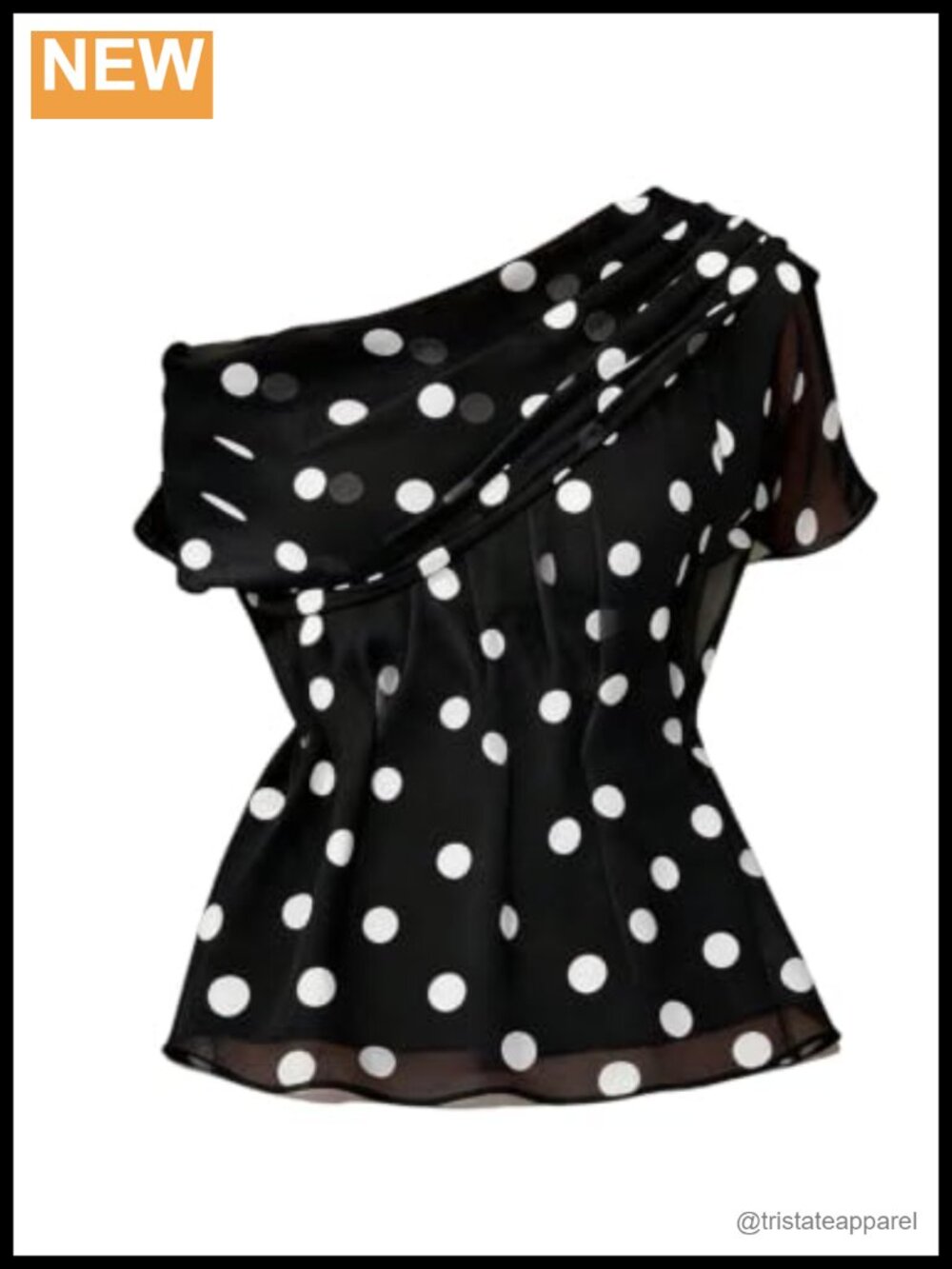 Off Shoulder Polka Dot Sheer Blouse Flowy Summer Top
